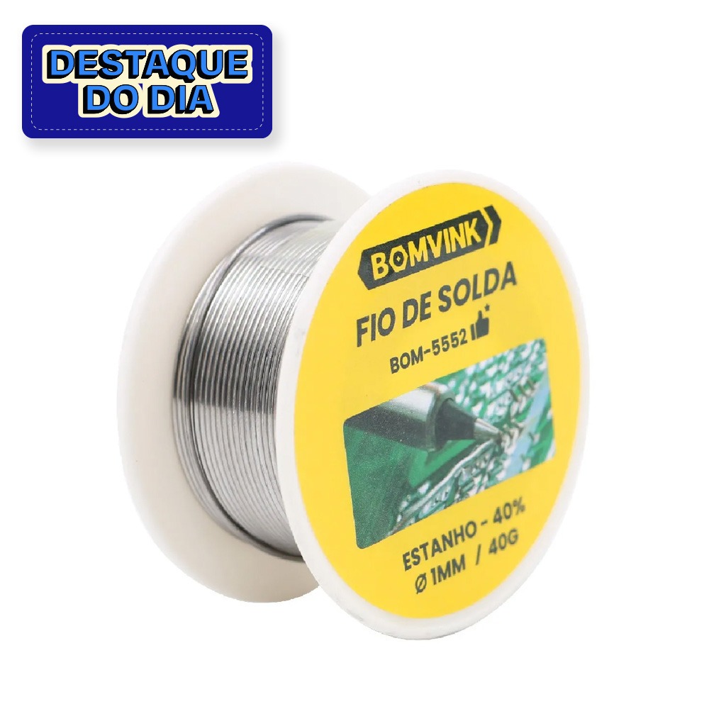 Estanho em fio para solda espessura de 1 mm 40g