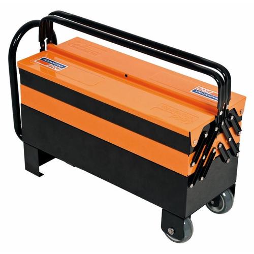Caixa para ferramentas sanfonada com rodas e puxador 5 gavetas - Cargobox