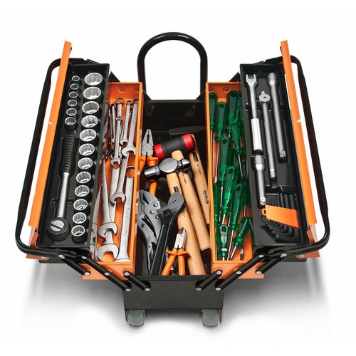 Caixa de ferramentas profissional com rodas 65 pe�as - Cargobox