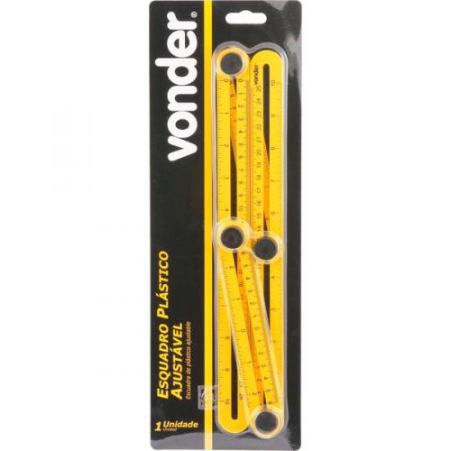 Esquadro plástico ajustável com 4 réguas Esquadro plástico ajustável com 4 réguas