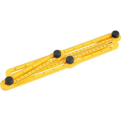 Esquadro plástico ajustável com 4 réguas Esquadro plástico ajustável com 4 réguas