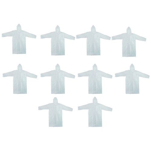 Kit 10 Capas de chuva descart�veis transparentes - B2W020