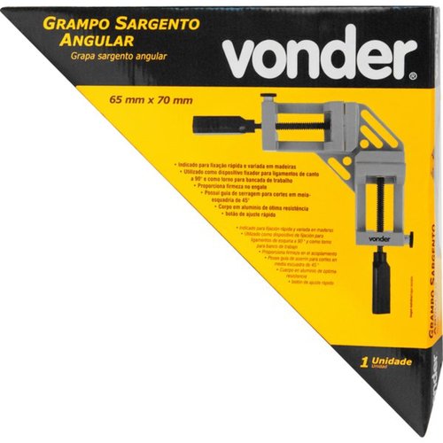 Grampo sargento angular 65 x 70 mm