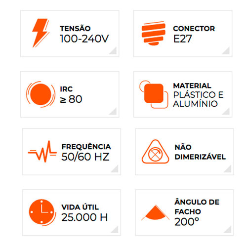 Lâmpada led bulbo 12 watts 1055 lúmens branca - BDA6-1000-02 110V/220V Lâmpada led bulbo 12 watts 1055 lúmens branca - BDA6-1000-02 110V/220V