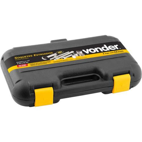 Jogo de soquete estriado 8 a 32 mm encaixe 1/2