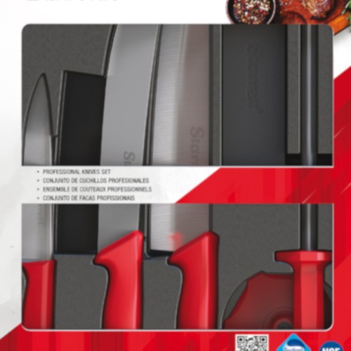 Jogo de facas para churrasco 6 peças cabo - Kit Barbecue Jogo de facas para churrasco 6 peças cabo - Kit Barbecue