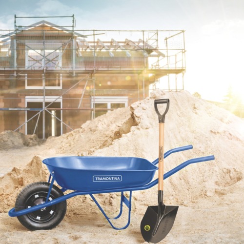 Carrinho de mão caçamba metálica rasa 50 litros Carrinho de mão caçamba metálica rasa 50 litros