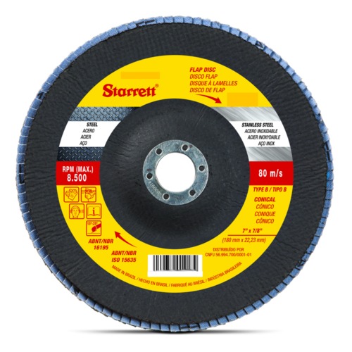 Disco de lixa flap disc c�nico 4.1/2