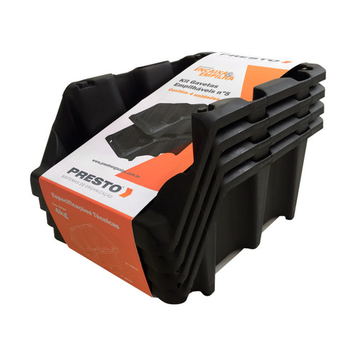 Kit 8 Gavetas pl�sticas empilh�veis para estante n� 5 - 42019