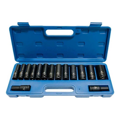 Jogo de soquete de impacto sextavado 10 � 27 mm encaixe 1/2