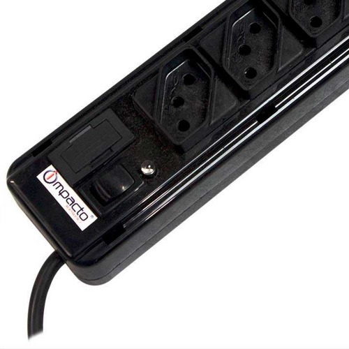 Filtro de linha 4 tomadas 1,1 metro 10A preto - FLK04DABS Filtro de linha 4 tomadas 1,1 metro 10A preto - FLK04DABS
