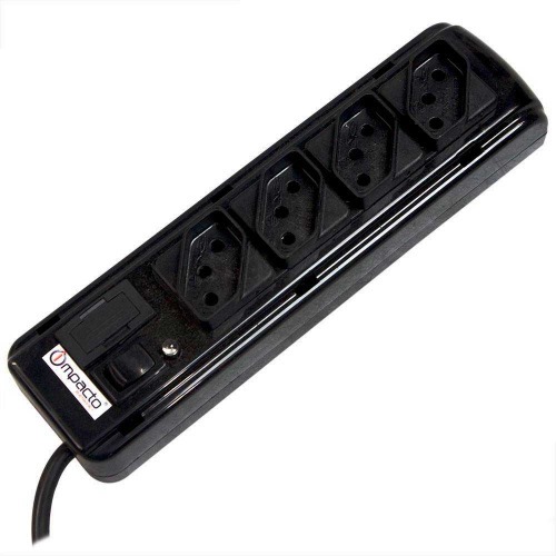 Filtro de linha 4 tomadas 1,1 metro 10A preto - FLK04DABS Filtro de linha 4 tomadas 1,1 metro 10A preto - FLK04DABS