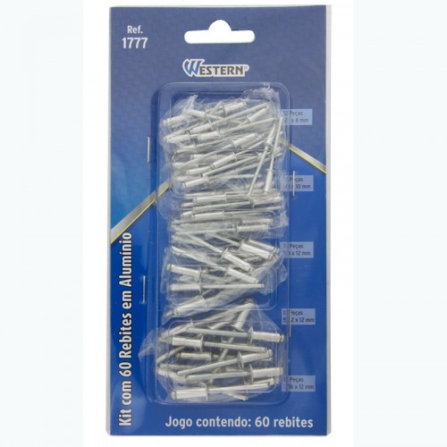 Rebite de repuxo em alum�nio com 60 pe�as - 1777