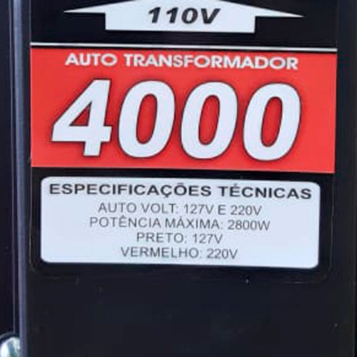 Transformador de voltagem para potência até 2800 watts - ATK4000VAPT 110V/220V Transformador de voltagem para potência até 2800 watts - ATK4000VAPT 110V/220V