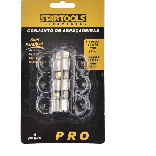 Abraçadeira de aço para mangueira modelo elemão com 6 peças Abraçadeira de aço para mangueira modelo elemão com 6 peças