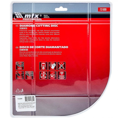 Disco diamantado segmentado 230 mm para concreto - 731699