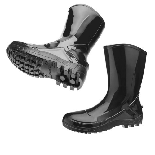 Bota de PVC preta cano m�dio com forro - 110VFLEXF PR
