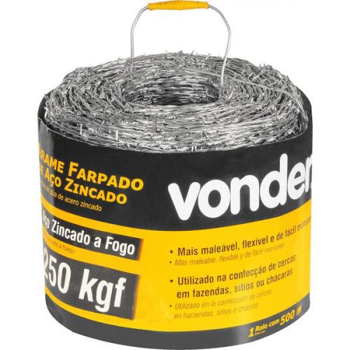 Arame farpado 250kgf rolo 500 metros        