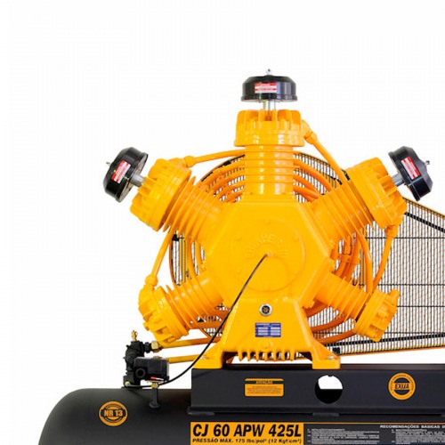 Compressor de ar 60 pés 425L 15 hp 175 lbs trifásico motor IP55 fechado - CJ 60 APW 425L Compressor de ar 60 pés 425L 15 hp 175 lbs trifásico motor IP55 fechado - CJ 60 APW 425L