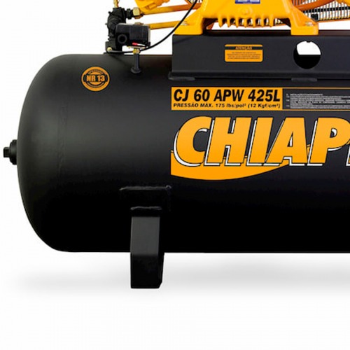 Compressor de ar 60 pés 425L 15 hp 175 lbs trifásico motor IP55 fechado - CJ 60 APW 425L Compressor de ar 60 pés 425L 15 hp 175 lbs trifásico motor IP55 fechado - CJ 60 APW 425L