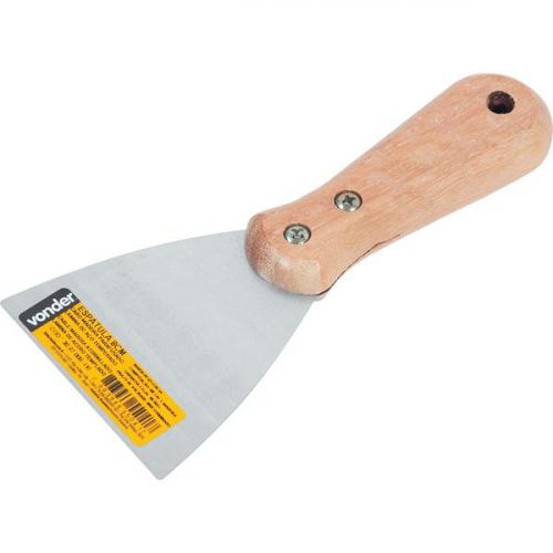 Esp�tula de a�o 8 cm com cabo de madeira