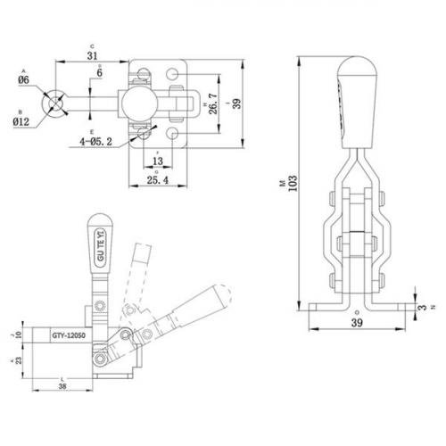 Grampo de aperto r�pido vertical GVV 100 