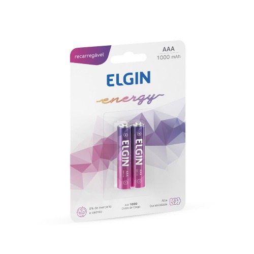 Pilha palito recarregável AAA 900 mAh com 2 unidades Pilha palito recarregável AAA 900 mAh com 2 unidades
