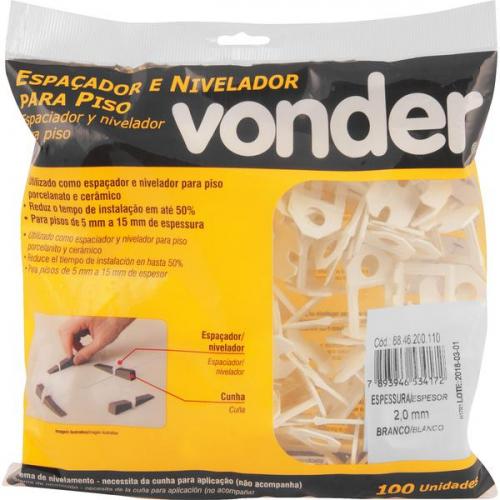 Espa�ador e nivelador para piso 2 mm com 100 pe�as