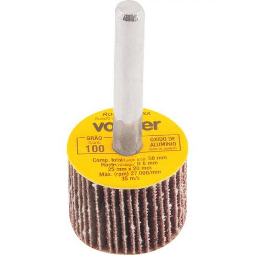 Roda de lixa 25 mm x 20 mm com haste gr�o 100 