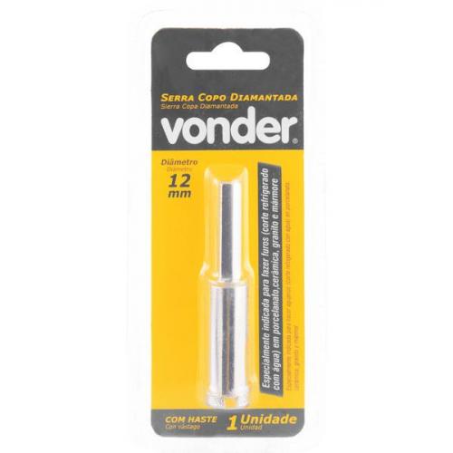 Serra copo diamantada 12 mm refrigerada com haste 6,3 mm - 36.17.000.012