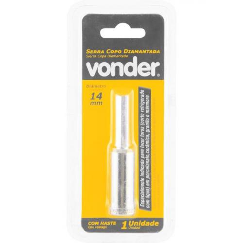 Serra copo diamantada 14 mm refrigerada com haste de 6,3 mm - 36.17.000.014