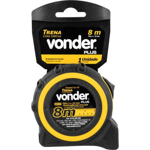 Trena com fita de aço 25 mm x 8 m com trava Trena com fita de aço 25 mm x 8 m com trava