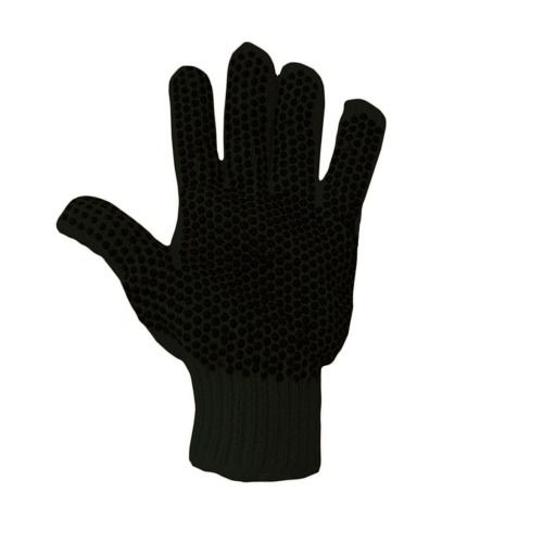 Kit 12 pares de luvas de malha pigmentada tricotada preta