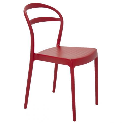 Cadeira com encosto vazado em polipropileno e fibra de vidro vermelho - Sissi Cadeira com encosto vazado em polipropileno e fibra de vidro vermelho - Sissi