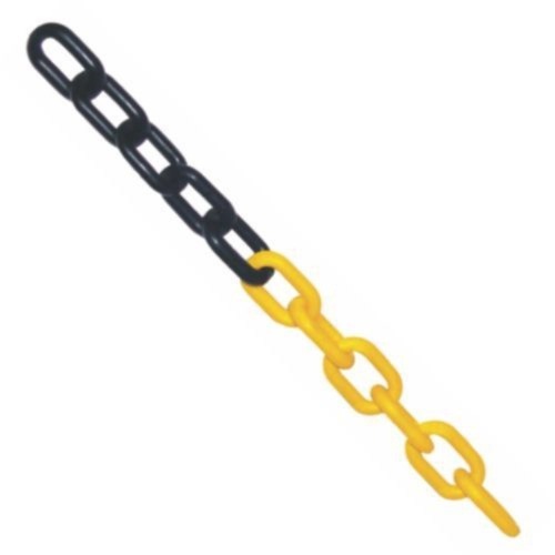 Corrente pl�stica amarela e preta 6 mm com 10 metros