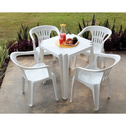 Cadeira pl�stica com bra�os branca - Atalaia