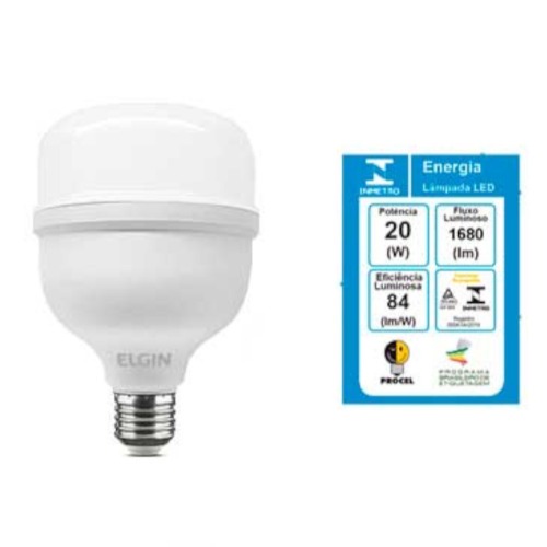 Kit 10 L�mpadas led super bulbo 20W 1680 l�mens branca fria - A80  110V/220V