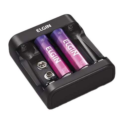 Carregador para pilhas AA/AAA e bateria 9V com cabo USB -SCUSB