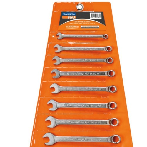 Jogo de chave combinada 6 a 22 mm a�o cromo van�dio com 11 pe�as - 44660/211