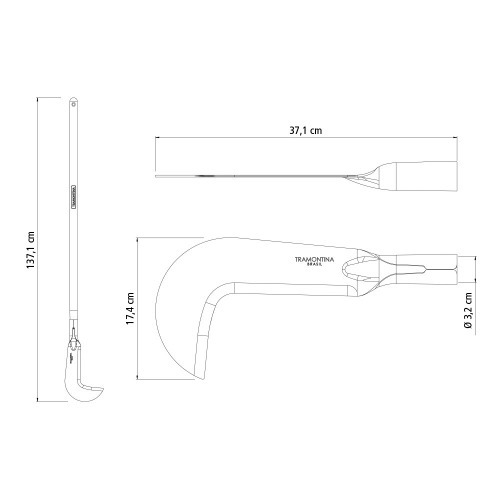 Foice ro�adeira cabo de madeira de 120 cm - 77600/615