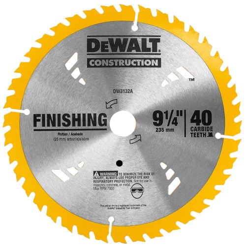 Disco de serra circular 235 x 22 para madeira e laminado 40 dentes - DW-3132A