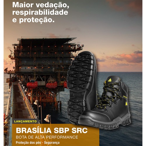 Botina em microfibra com cadar�o biqueira composite preta - BRAS�LIA SBP SRC