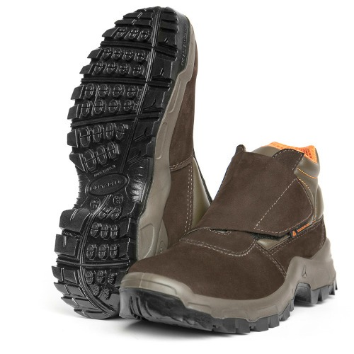 Botina em couro nobuck fechamento com velcro - Vitória OB SRA Botina em couro nobuck fechamento com velcro - Vitória OB SRA