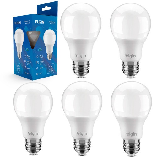 Kit 6 Lâmpadas led bulbo 9W 810 lúmens branca fria - A60 110V/220V Kit 6 Lâmpadas led bulbo 9W 810 lúmens branca fria - A60 110V/220V