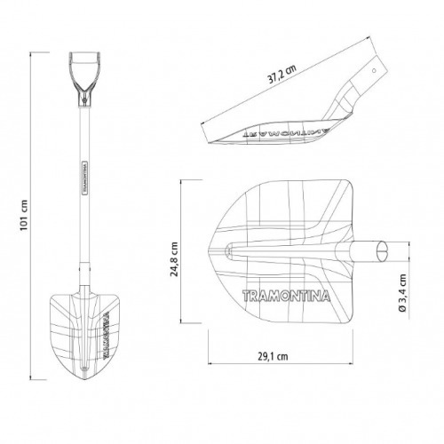 Pá de bico com cabo de madeira terminal Pá de bico com cabo de madeira terminal