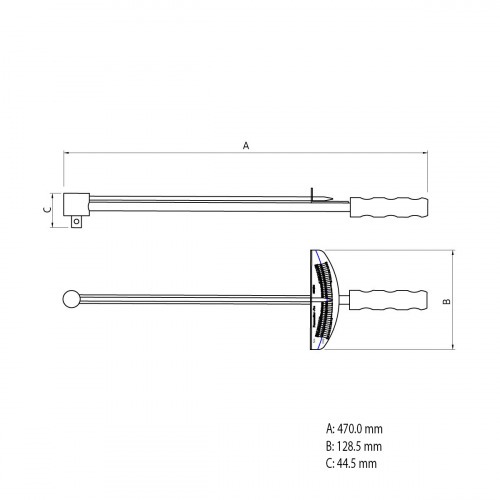 Torqu�metro de vareta 0 - 200 Nm encaixe 1/2