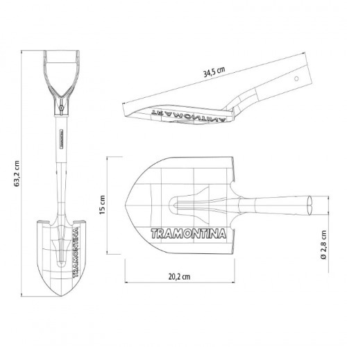 P� de bico pequena com cabo de madeira 45 cm - 77498404