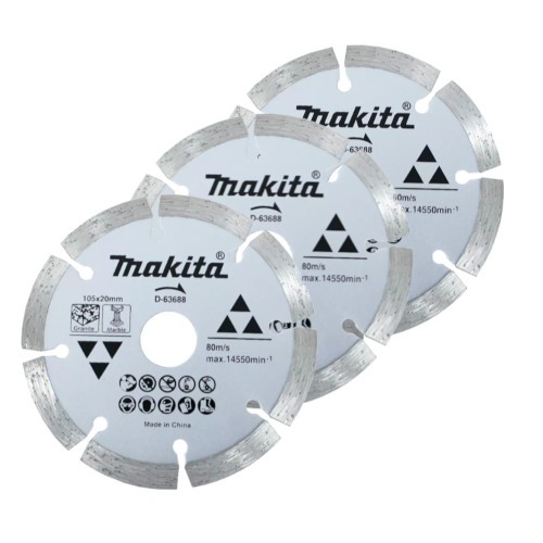 Kit 3 Discos diamantados segmentado 105 mm para m�rmore e granito - D-63688