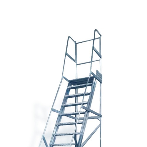 Escada plataforma de alum�nio 4.0 m c/ 15 degraus + patamar - TRE 015