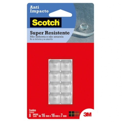Protetor adesivo anti-impacto quadrado 16 mm com 8 unidades - HB004263073